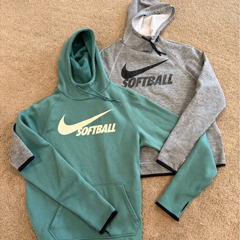 2 Nike Dri Fit Softball Hoodies!!